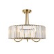 Endon-119609 - Visconti - Antique Brass 3 Light Semi Flush with Crystal
