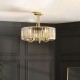 Endon-119609 - Visconti - Antique Brass 3 Light Semi Flush with Crystal