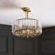 Endon-119609 - Visconti - Antique Brass 3 Light Semi Flush with Crystal
