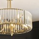 Endon-119609 - Visconti - Antique Brass 3 Light Semi Flush with Crystal