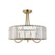 Endon-119609 - Visconti - Antique Brass 3 Light Semi Flush with Crystal