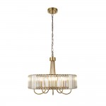 Visconti - Antique Brass 5 Light Centre Fitting with Crystal