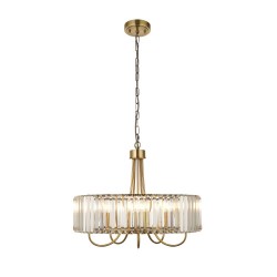 Visconti - Antique Brass 5 Light Centre Fitting with Crystal
