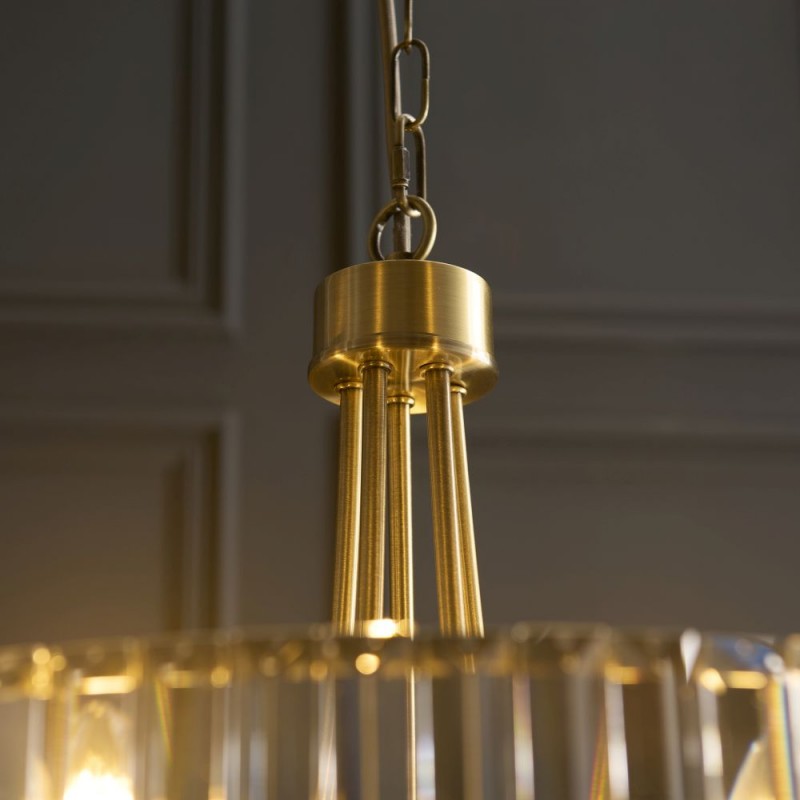 Endon-119610 - Visconti - Antique Brass 5 Light Centre Fitting with Crystal