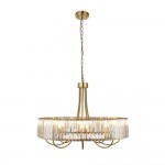 Visconti - Antique Brass 8 Light Centre Fitting with Crystal