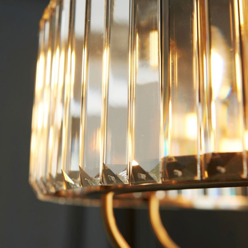 Endon-119611 - Visconti - Antique Brass 8 Light Centre Fitting with Crystal
