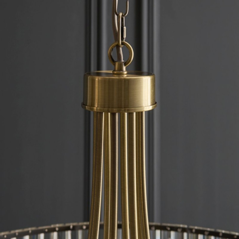Endon-119611 - Visconti - Antique Brass 8 Light Centre Fitting with Crystal