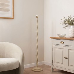 Twist - Base Only - Satin Almond White Twisted Floor Lamp