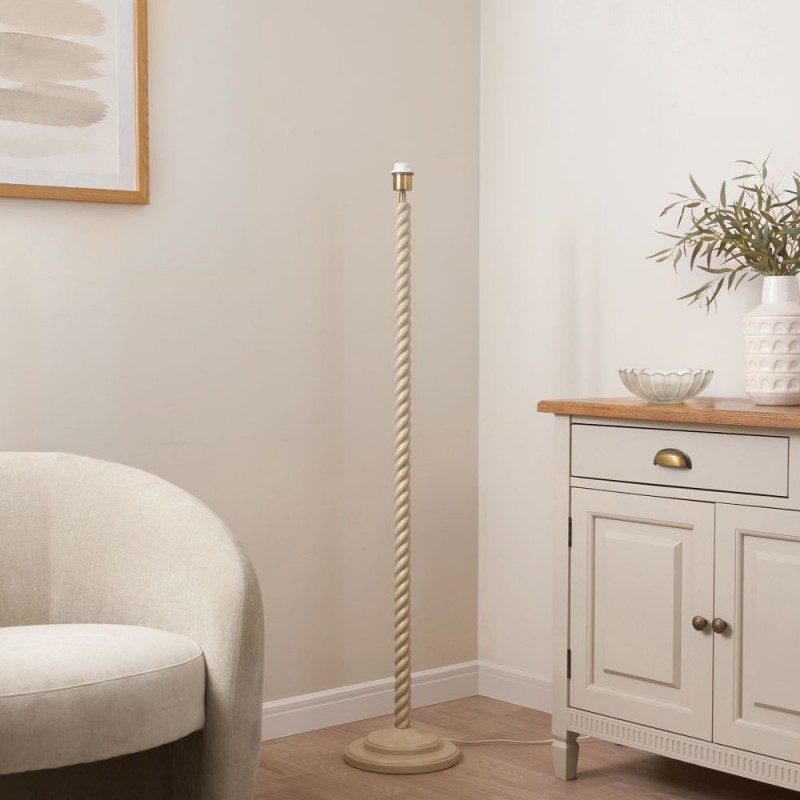 Endon-119918 - Twist - Base Only - Satin Almond White Twisted Floor Lamp