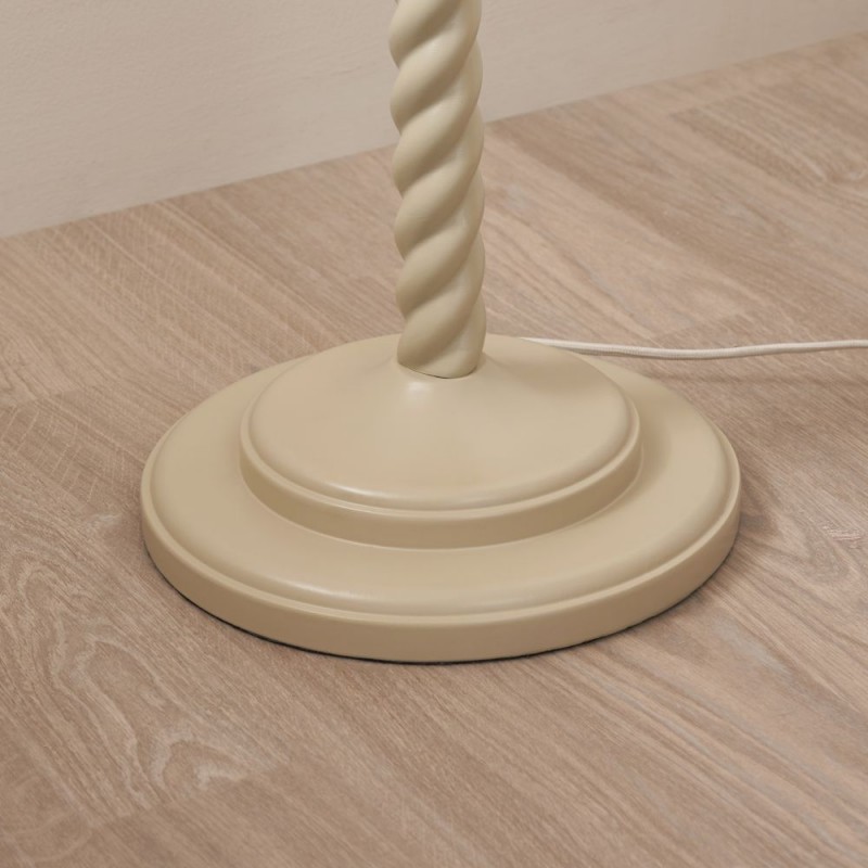 Endon-119918 - Twist - Base Only - Satin Almond White Twisted Floor Lamp