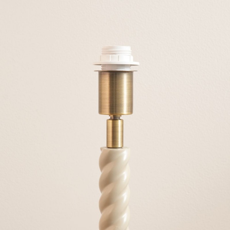 Endon-119919 - Twist - Base Only - Satin Almond White Twisted Table Lamp