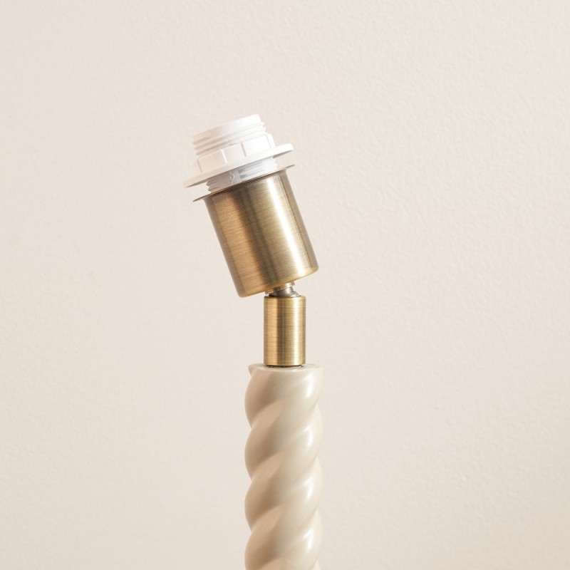 Endon-119919 - Twist - Base Only - Satin Almond White Twisted Table Lamp