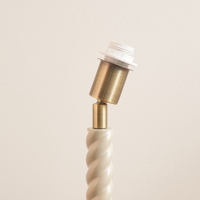 Endon-119919 - Twist - Base Only - Satin Almond White Twisted Table Lamp