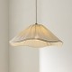 Endon-120005 - Isabella - Brushed Aged Brass Pendant with Vintage White Gathered Scalloped Edge Shade