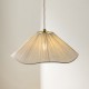 Endon-120005 - Isabella - Brushed Aged Brass Pendant with Vintage White Gathered Scalloped Edge Shade