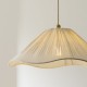 Endon-120005 - Isabella - Brushed Aged Brass Pendant with Vintage White Gathered Scalloped Edge Shade