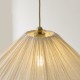 Endon-120005 - Isabella - Brushed Aged Brass Pendant with Vintage White Gathered Scalloped Edge Shade