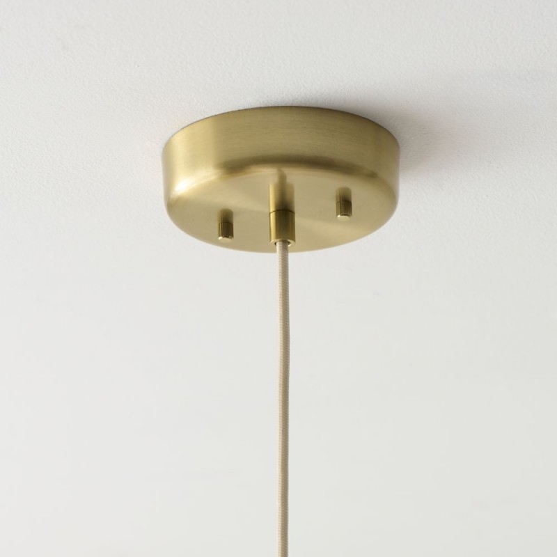 Endon-120005 - Isabella - Brushed Aged Brass Pendant with Vintage White Gathered Scalloped Edge Shade