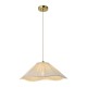 Endon-120005 - Isabella - Brushed Aged Brass Pendant with Vintage White Gathered Scalloped Edge Shade