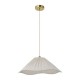 Endon-120005 - Isabella - Brushed Aged Brass Pendant with Vintage White Gathered Scalloped Edge Shade