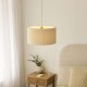 Endon-120011 - Noah - Brushed Brass Pendant with Cream Cotton Cord Wrapped Tiered Shade
