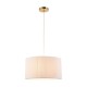 Endon-120011 - Noah - Brushed Brass Pendant with Cream Cotton Cord Wrapped Tiered Shade