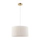 Endon-120011 - Noah - Brushed Brass Pendant with Cream Cotton Cord Wrapped Tiered Shade