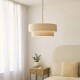 Endon-120013 - Noah - Brushed Brass 5 Light Pendant with Cream Cotton Cord Wrapped Tiered Shade