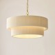 Endon-120013 - Noah - Brushed Brass 5 Light Pendant with Cream Cotton Cord Wrapped Tiered Shade