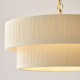 Endon-120013 - Noah - Brushed Brass 5 Light Pendant with Cream Cotton Cord Wrapped Tiered Shade