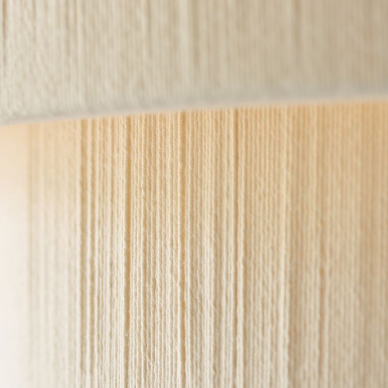 Endon-120013 - Noah - Brushed Brass 5 Light Pendant with Cream Cotton Cord Wrapped Tiered Shade