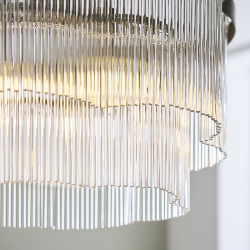 Endon-120025 - Lucille - Antique Brass 5 Light Centre Fitting with Clear Glass Rods