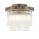 Endon-120065 - Lucille - Antique Brass 3 Light Semi Flush with Clear Glass Rods