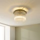 Endon-120065 - Lucille - Antique Brass 3 Light Semi Flush with Clear Glass Rods