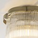 Endon-120065 - Lucille - Antique Brass 3 Light Semi Flush with Clear Glass Rods