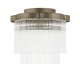 Endon-120065 - Lucille - Antique Brass 3 Light Semi Flush with Clear Glass Rods