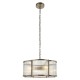 Endon-120090 - Ridgeton Scallop - Antique Brass 3 Light Pendant with Ribbed Glass