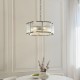 Endon-120091 - Ridgeton Scallop - Antique Brass 5 Light Pendant with Ribbed Glass