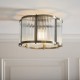 Endon-120092 - Ridgeton Scallop - Antique Brass Flush with Ribbed Glass