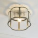 Endon-120092 - Ridgeton Scallop - Antique Brass Flush with Ribbed Glass