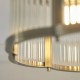 Endon-120092 - Ridgeton Scallop - Antique Brass Flush with Ribbed Glass