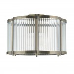 Ridgeton Scallop - Antique Brass Flush with Ribbed Glass