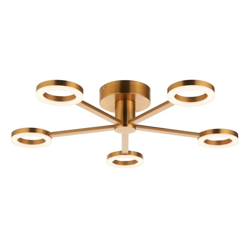 Endon-120104 - Scout - Warm Brass LED Ceiling Lamp with Frosted Diffusers