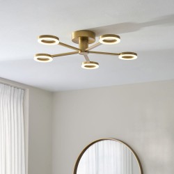 Scout - Warm Brass LED Ceiling Lamp with Frosted Diffusers