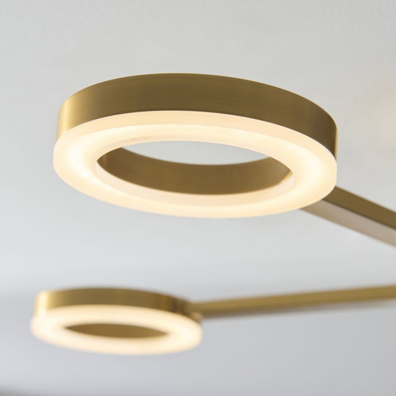 Endon-120104 - Scout - Warm Brass LED Ceiling Lamp with Frosted Diffusers