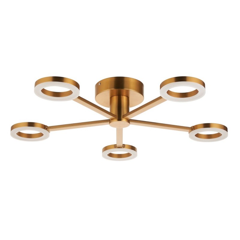 Endon-120104 - Scout - Warm Brass LED Ceiling Lamp with Frosted Diffusers