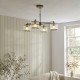 Endon-120143 - Ridgeton - Antique Brass 4 Light Centre Fitting with Ribbed Glass