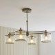 Endon-120143 - Ridgeton - Antique Brass 4 Light Centre Fitting with Ribbed Glass