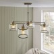 Endon-120143 - Ridgeton - Antique Brass 4 Light Centre Fitting with Ribbed Glass