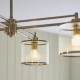 Endon-120143 - Ridgeton - Antique Brass 4 Light Centre Fitting with Ribbed Glass